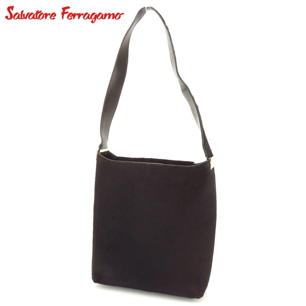 Salvatore Ferragamo leather Shoulder Bag brown pony - Picture 2 of 6